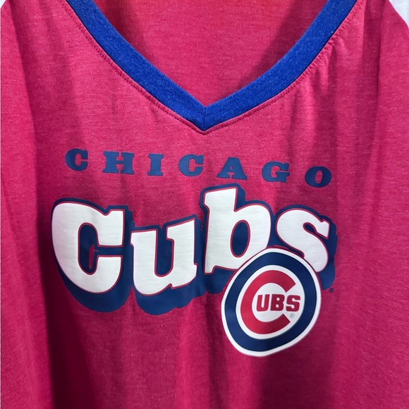 Women's New Era V-Neck Plus Size Raglan Chicago Cubs T-Shirt. Size 4X - Picture 3 of 7